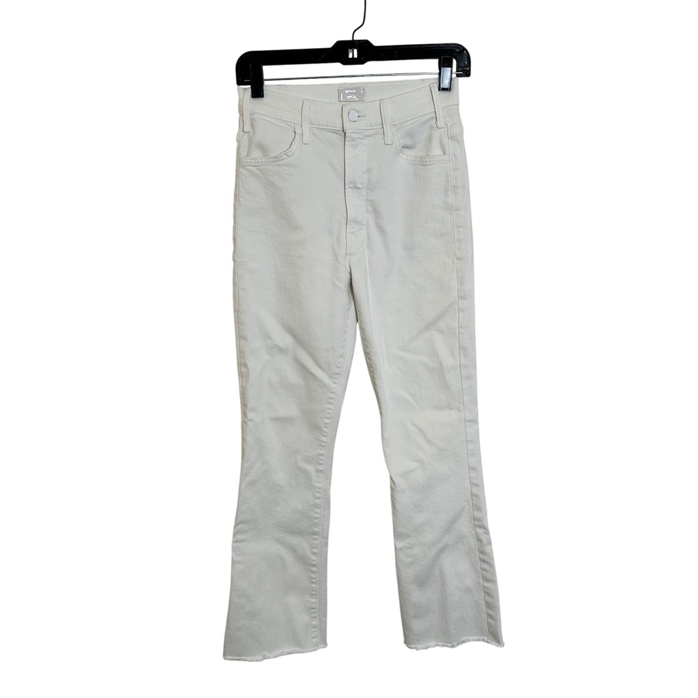 Mother The Hustler Ankle Fray Jeans Size 26 White Fairest of Them All High Rise